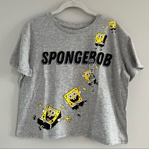 Nickelodeon Women’s Large SpongeBob Graphic Tee Crop Top